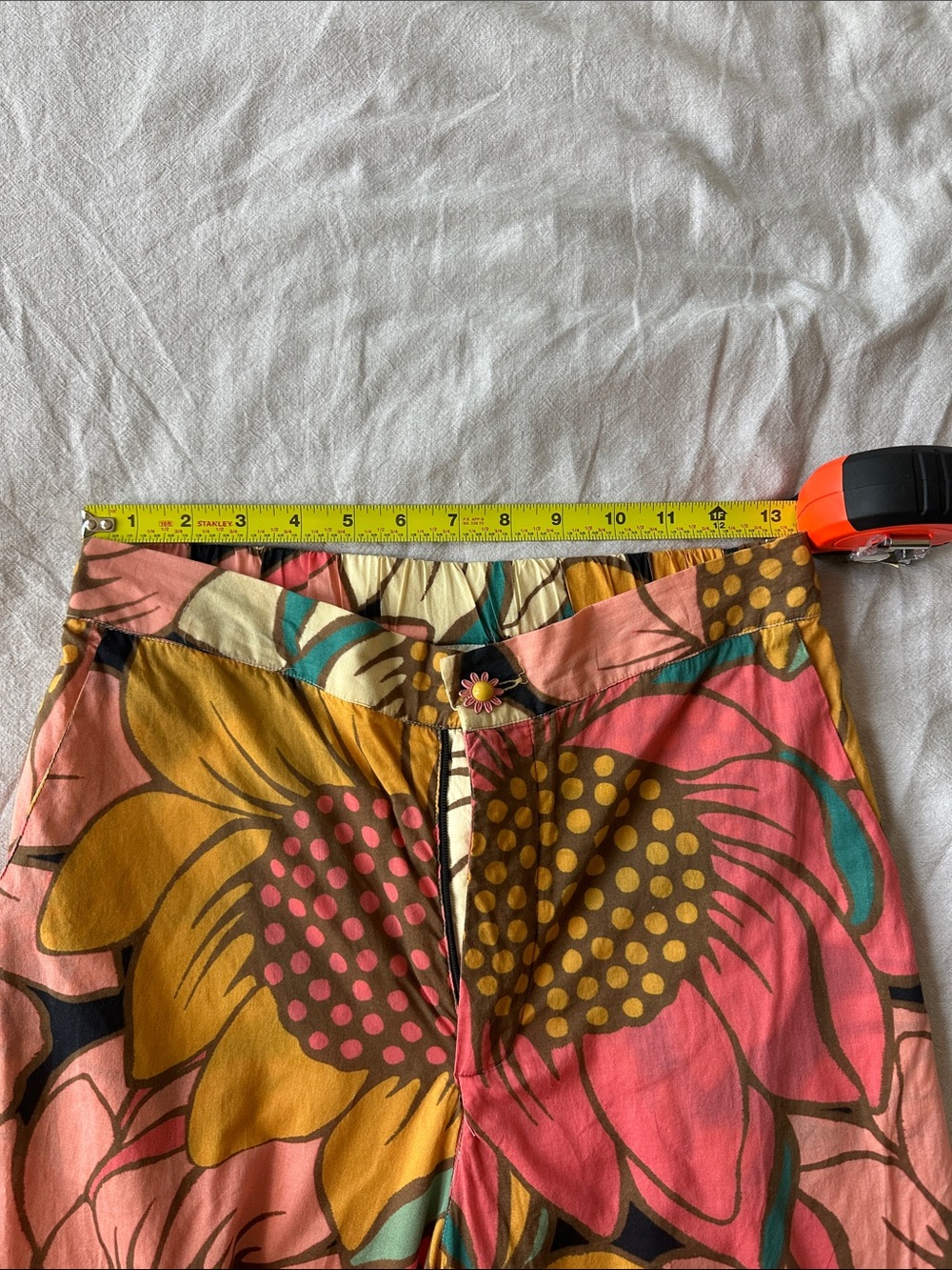 FARM Rio Pink Yellow Floral Wide-Leg Pants - Picture 7 of 7
